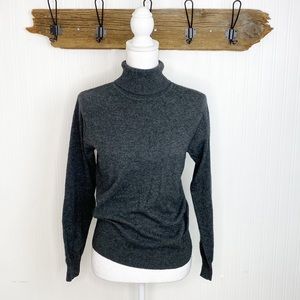 Lord & Taylor Cashmere Turtleneck Sweater Gray